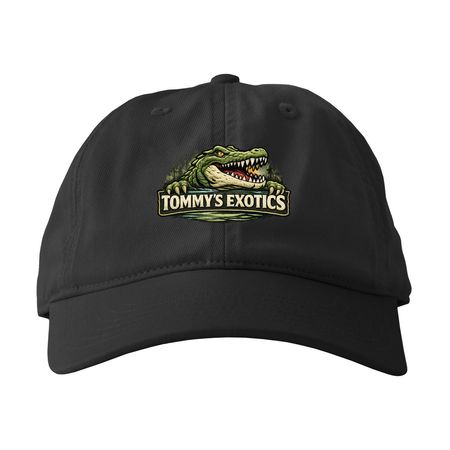 Tommy?s Exotics Swamp Hats, a Black Printed Eco Baseball Cap