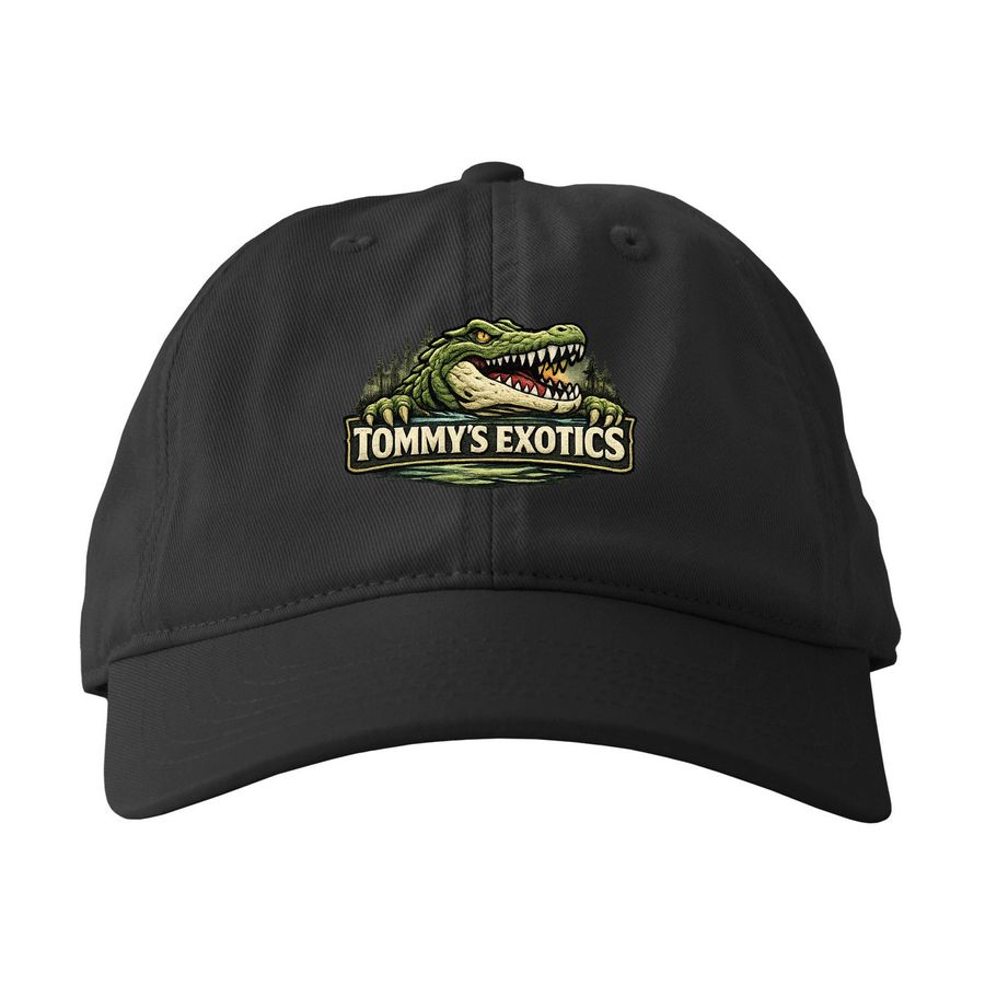 Tommy?s Exotics Swamp Hats, a Black Printed Eco Baseball Cap
