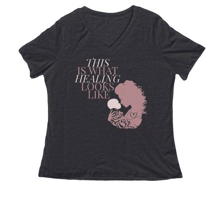 Healing&nbsp;, a Dark Grey Heather Women's Relaxed V-Neck Tee