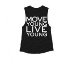 Move Young Live Young&nbsp;, a Black Women's Muscle Tank (back-view)
