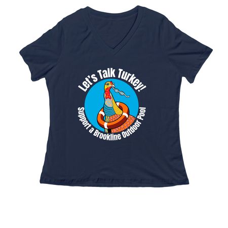 Dive in With Us in color, a Navy Women's Relaxed V-Neck Tee
