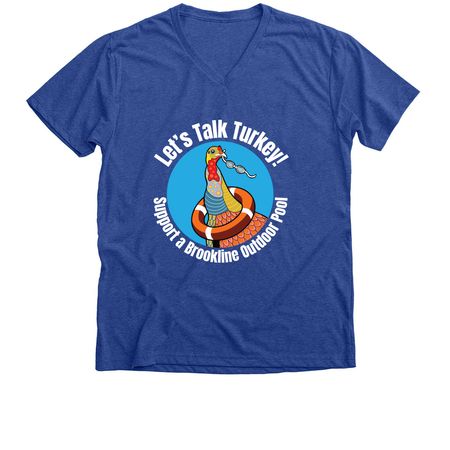 Dive in With Us in color, a Heather True Royal Premium V-Neck Tee