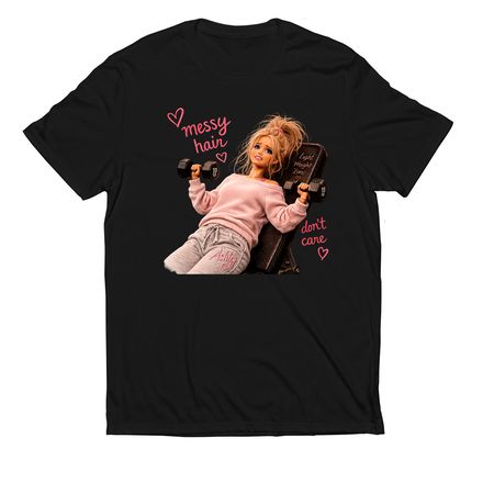 Weightlifting Doll, a Deep Black Allmade Eco Triblend Unisex Tee