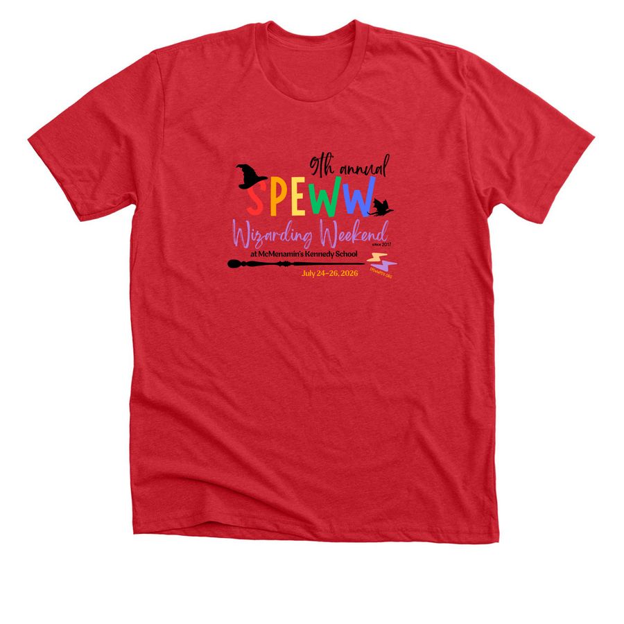 9th Annual Wizarding Weekend, a Heather Red Premium Unisex Tee