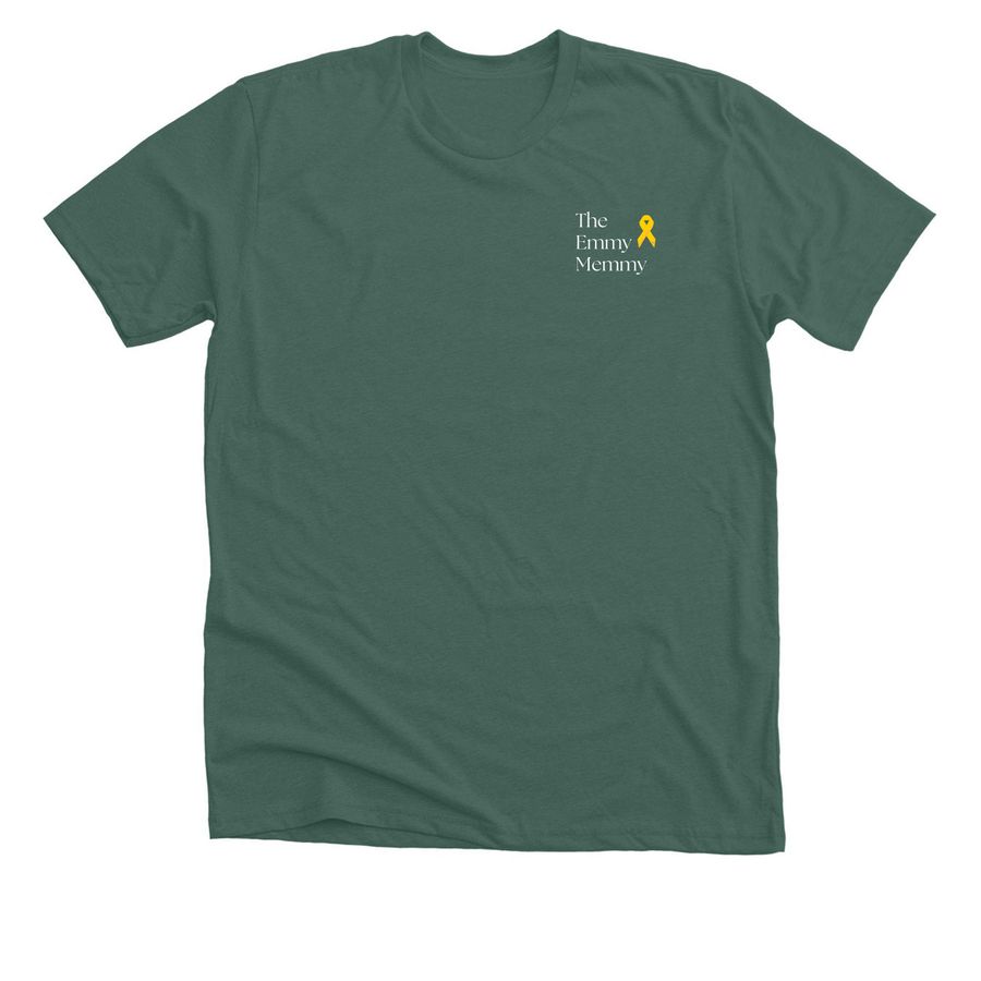 The Emmy Memmy Golf Scramble, a Heather Forest Premium Unisex Tee