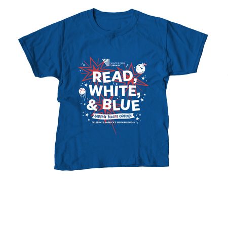 Read, White, & Blue, a Royal Blue Youth Unisex Tee