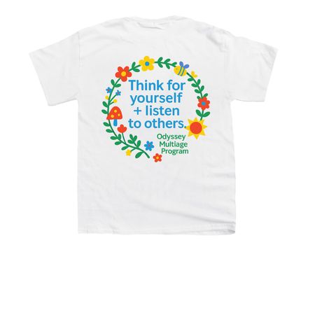 Think for Yourself + Listen to Others Tee, a White Youth Unisex Tee (back-view)