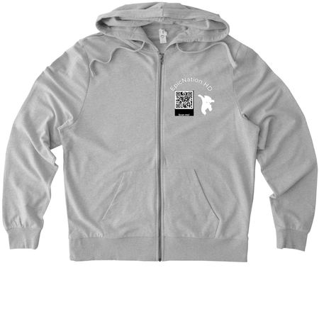 EpicNation TEE- HE, a Granite Grey Heather Allmade Organic French Terry Zip Up Hoodie