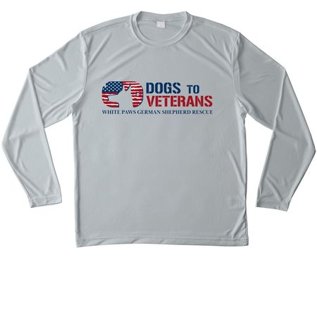 WPGSR_Dogs To Veterans - Long Sleeve Top, a Silver Unisex Performance Long Sleeve Tee