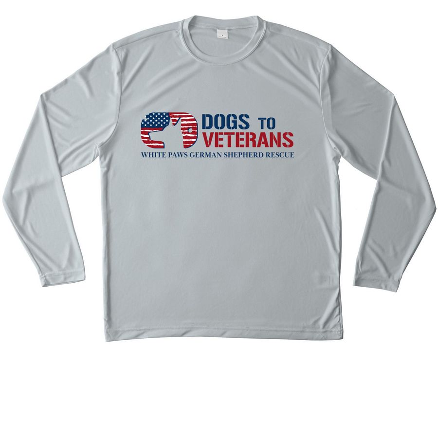WPGSR_Dogs To Veterans - Long Sleeve Top, a Silver Unisex Performance Long Sleeve Tee