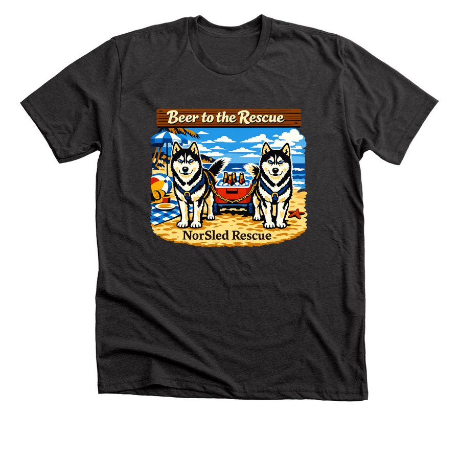Beer To the Rescue, a Dark Grey Heather Premium Unisex Tee