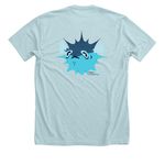 Support CCMI & help protect coral reefs, a Heather Ice Blue Premium Unisex Tee (back-view)