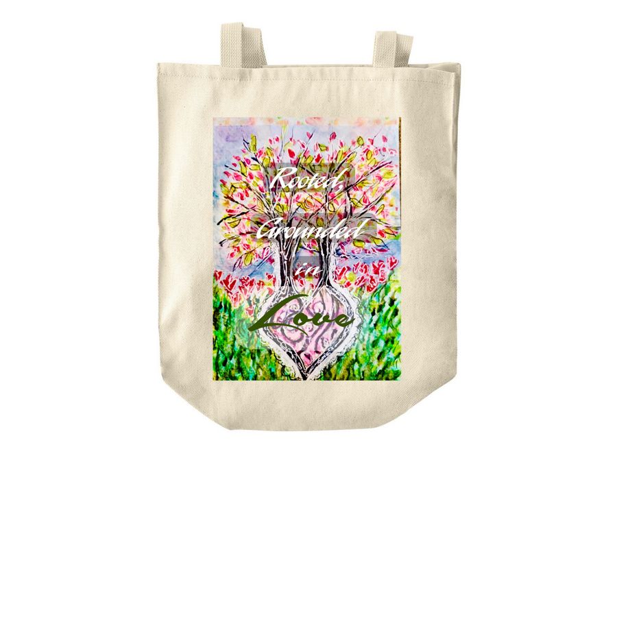 Rooted in Love Tote Bag, a Natural Over-the-Shoulder Shopping Tote Bag