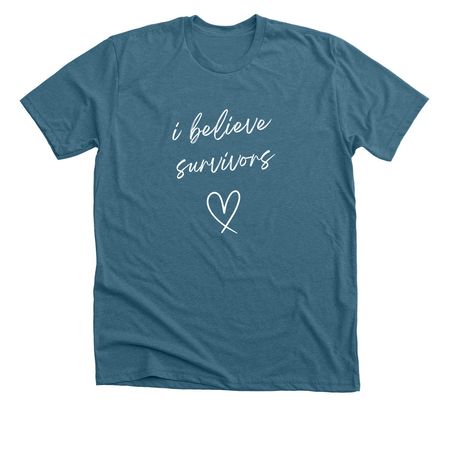 I Believe Survivors ?, a Heather Deep Teal Premium Unisex Tee