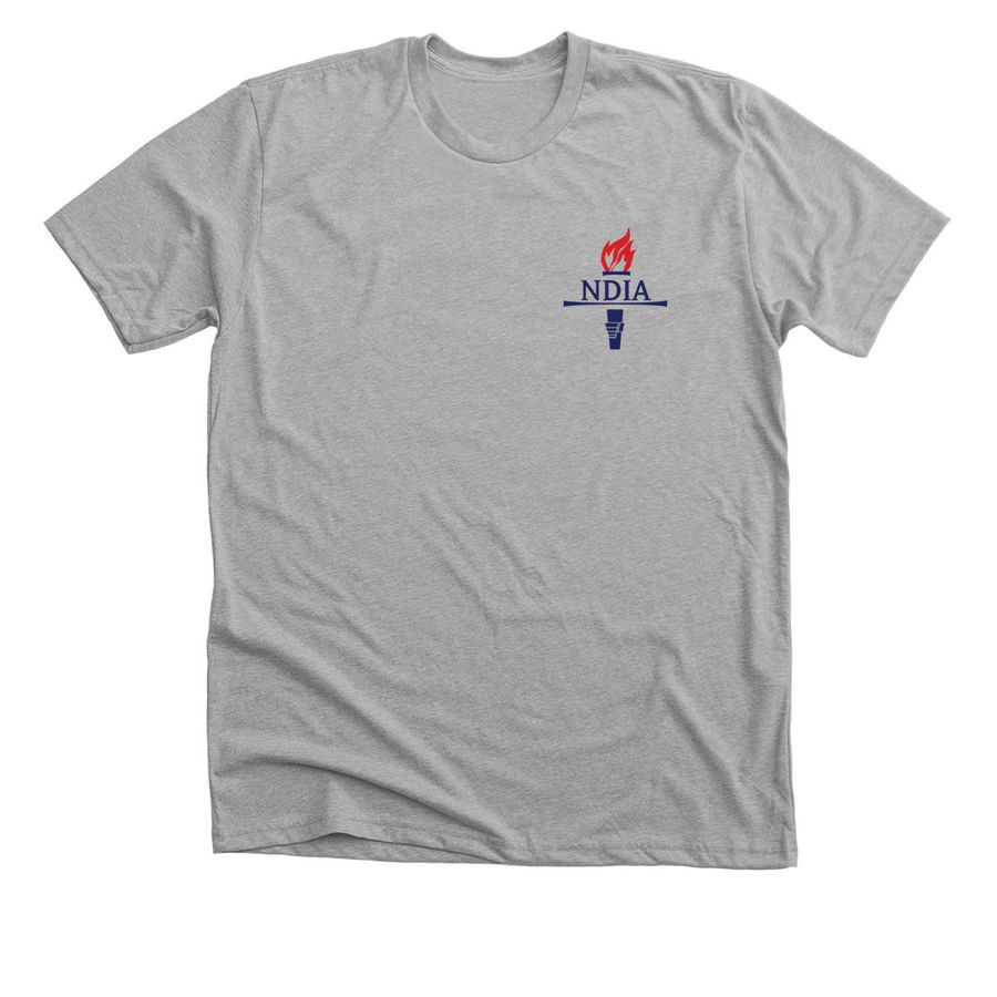 NDIA Logo, a Athletic Heather Premium Unisex Tee