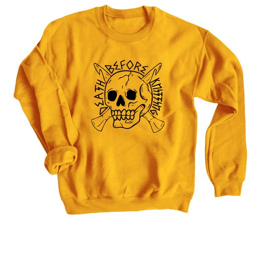Death Before Knitting ☠  Gold Sweatshirt