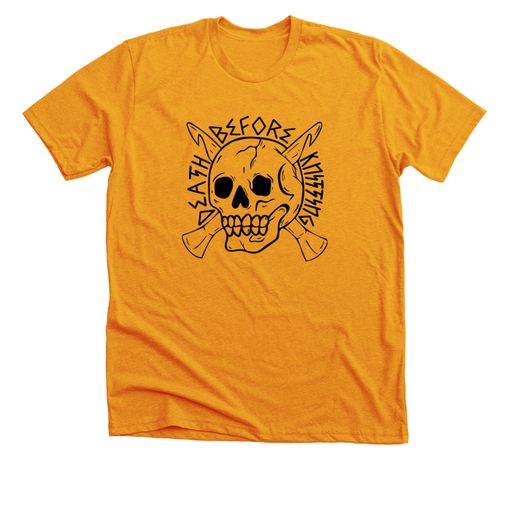 Death Before Knitting ☠  Gold Premium Tee