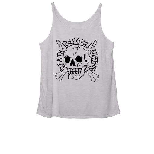 Death Before Knitting ☠  Athletic Heather Women's Slouchy Tank