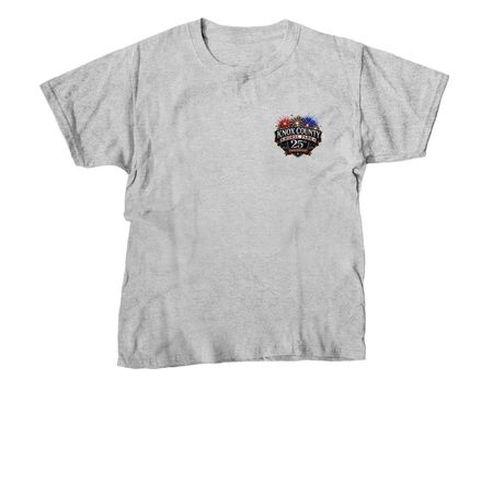 250 Years of America ? 25 Years of KCHP, a Sport Grey Youth Unisex Tee