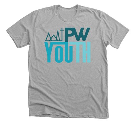 PWYouth Full Color Logo, a Athletic Heather Premium Unisex Tee