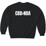 CBB>NBA White Logo, a Black Softstyle Crewneck Sweatshirt (back-view)
