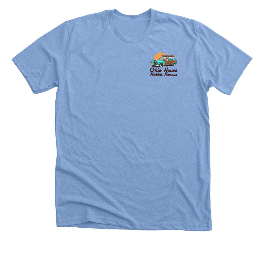 Beach Bunny Vibes, a Heather Carolina Blue Premium Unisex Tee