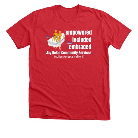 Autism Acceptance Month Tee, a Heather Red Premium Unisex Tee