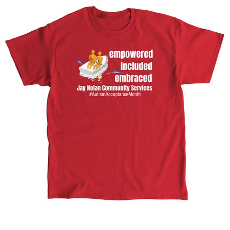 Autism Acceptance Month Tee, a Red Classic Unisex Tee
