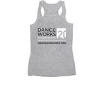 Danceworks Mad Hot Rhythm 20th Anniversary, a Athletic Heather Women's Racerback (back-view)