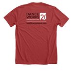 Danceworks Mad Hot Rhythm 20th Anniversary, a Heather Canvas Red Premium Unisex Tee (back-view)
