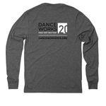 Danceworks Mad Hot Rhythm 20th Anniversary, a Aluminum Grey Allmade Eco Triblend Long Sleeve Tee (back-view)