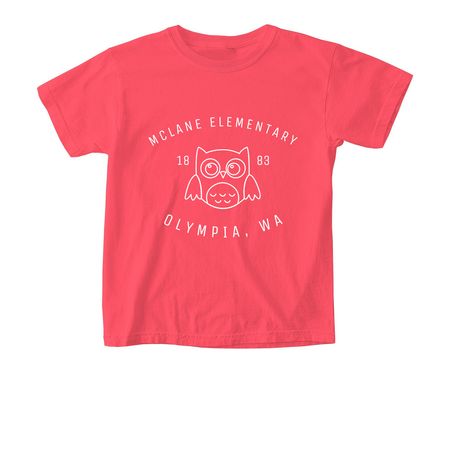 Youth Tees-White Owl, a Watermelon Comfort Colors Youth Tee