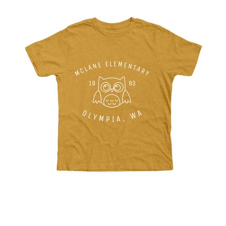 Youth Tees-White Owl, a Heather Mustard Premium Youth Tee