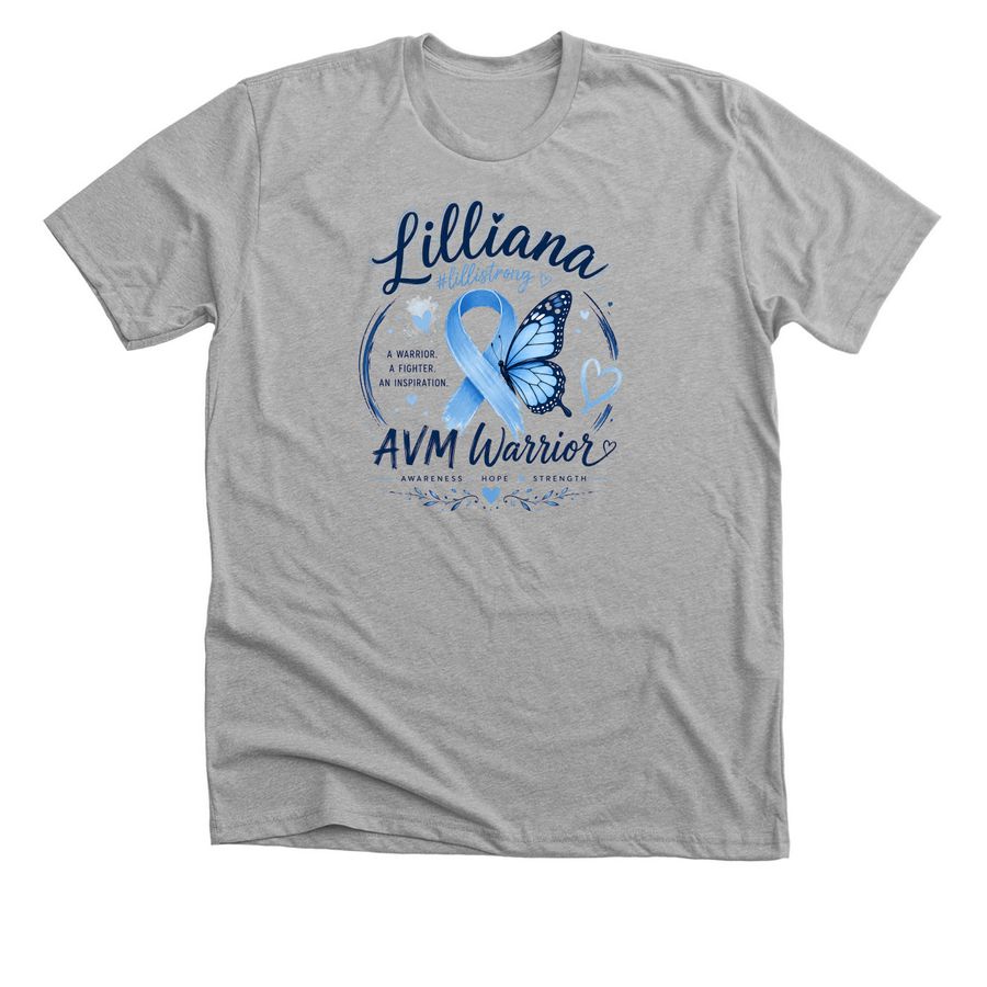 The #LilliStrong Collection, a Athletic Heather Premium Unisex Tee