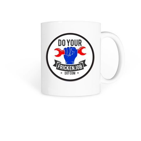 DYFJ Logo - White, a White Coffee Mug