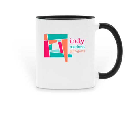 Large Logo Coffee Mug, a Black Two-Tone Ceramic Mug