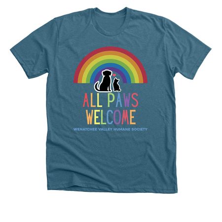 All Paws Welcome - WVHS Pride, a Heather Deep Teal Premium Unisex Tee
