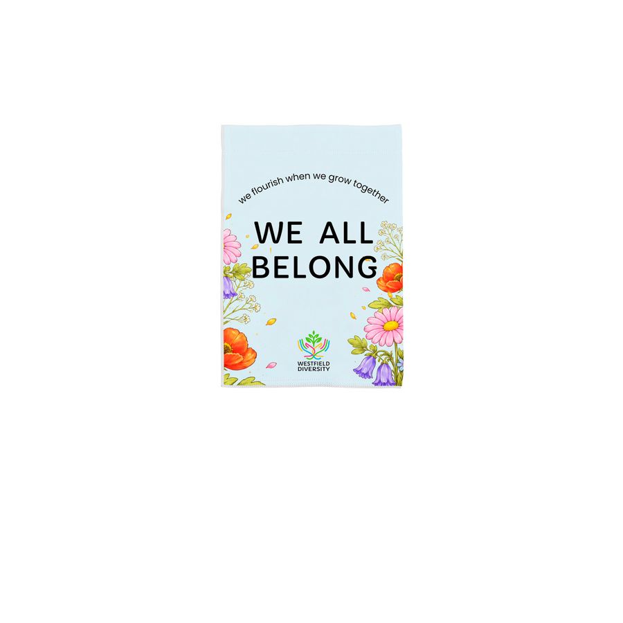 We Grow Together Yard Flag, a White 12" x 18" Yard Flag