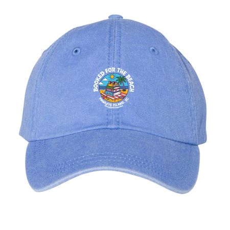 Booked for the Beach Hats, a Periwinkle Printed Pigment Dye Baseball Cap