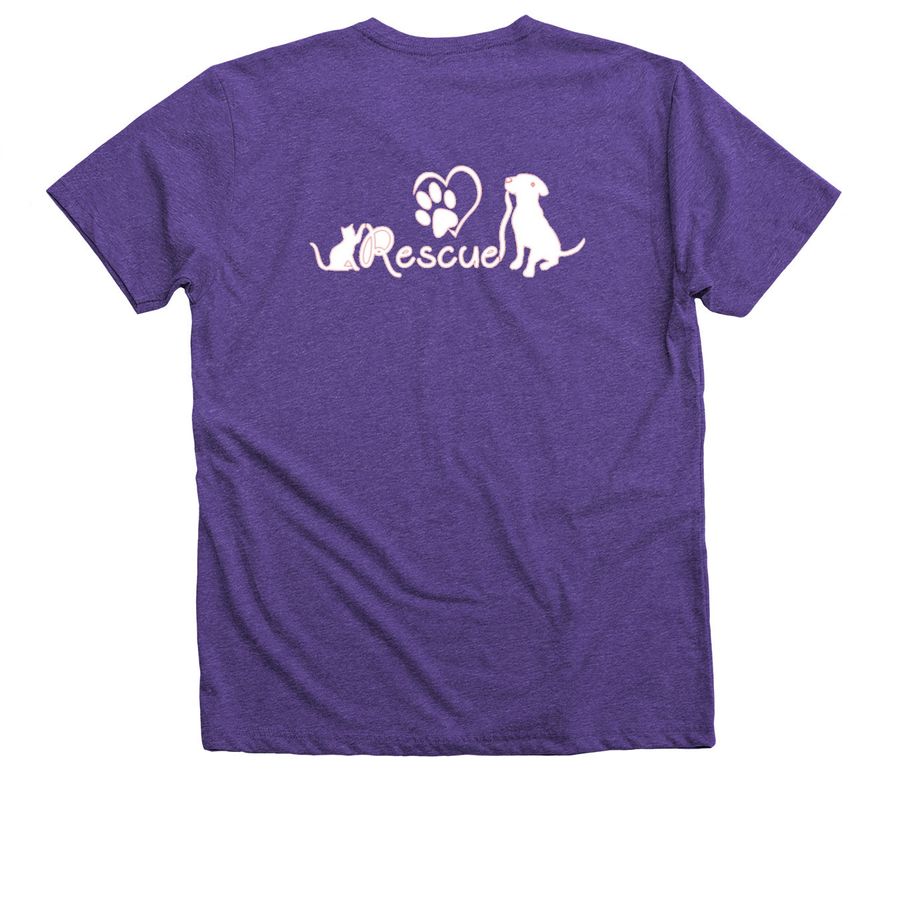 Rescue!, a Purple Rush Premium V-Neck Tee (back-view)