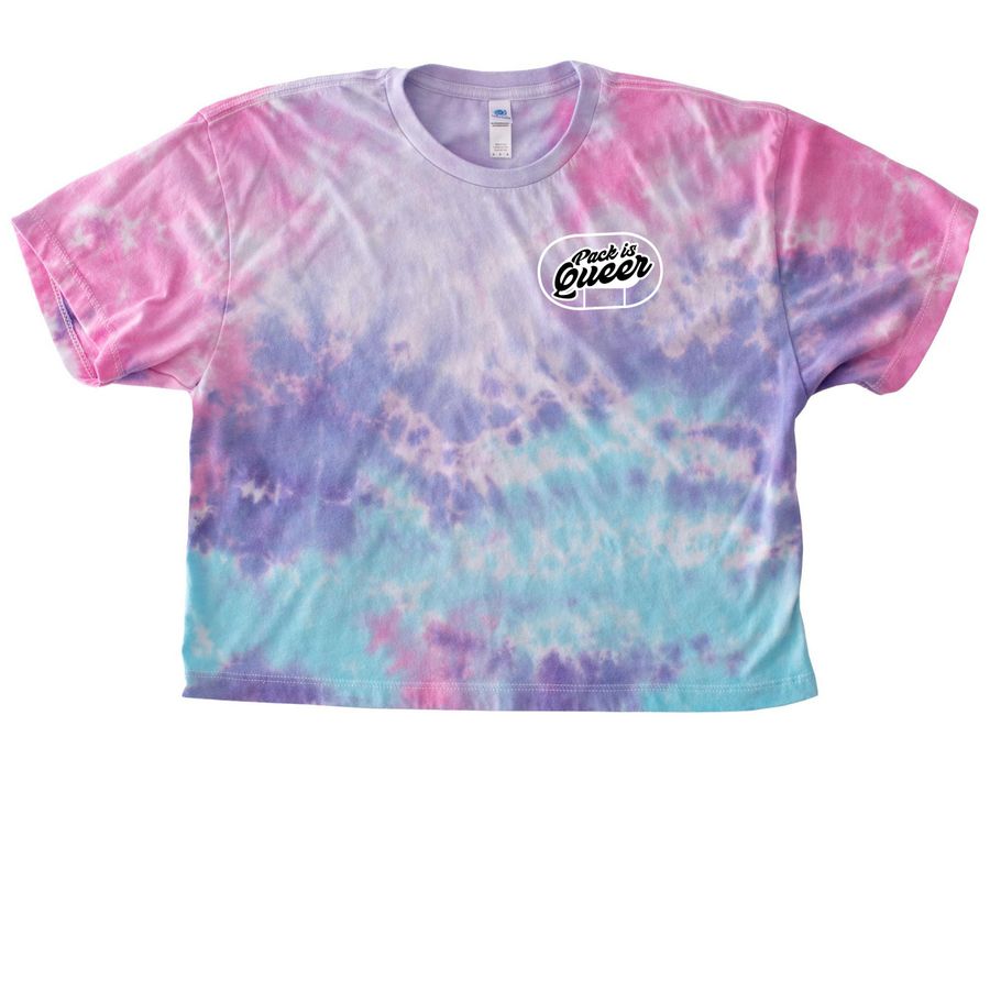 Pack Is Queer Tie Dye, a Cotton Candy Women's Tie Dye Cropped Tee