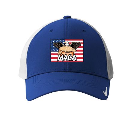 MAGA Hair Hats, a Game Royal/ White Printed Nike Dri-FIT Legacy Performance Cap