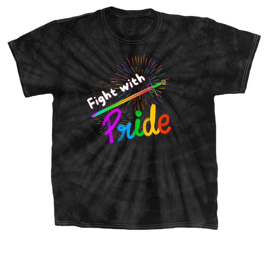 Fight With Pride, a Black Classic Tie Dye Tee
