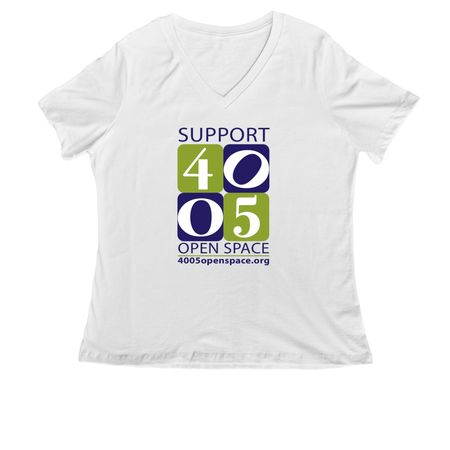 Love Open Space, a White Women's Relaxed V-Neck Tee