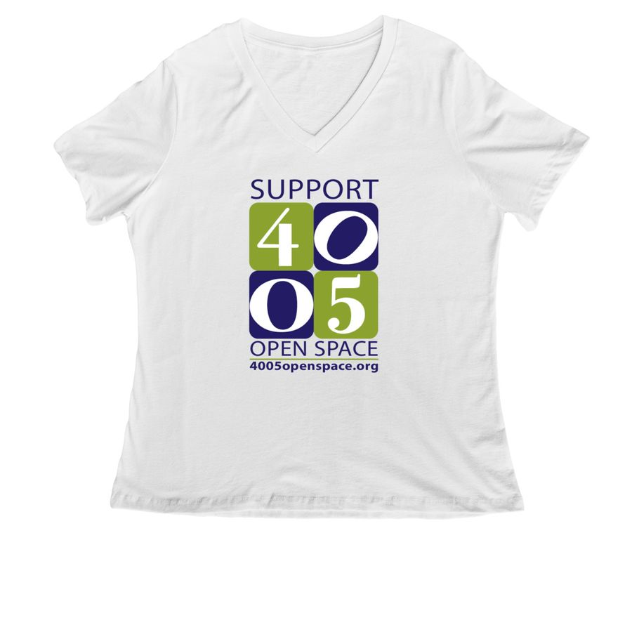 Love Open Space, a White Women's Relaxed V-Neck Tee