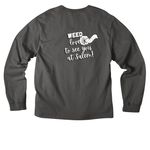 Salem "Weed" Love to See You Tee, a Asphalt Unisex Heavyweight Long Sleeve Tee (back-view)