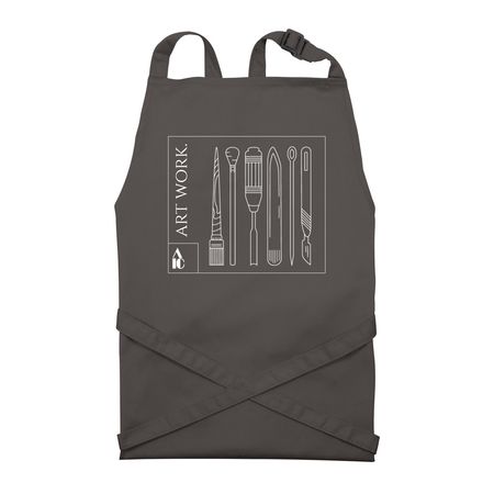 Art Work Tools Apron, a Dark Grey Recycled Bib Apron