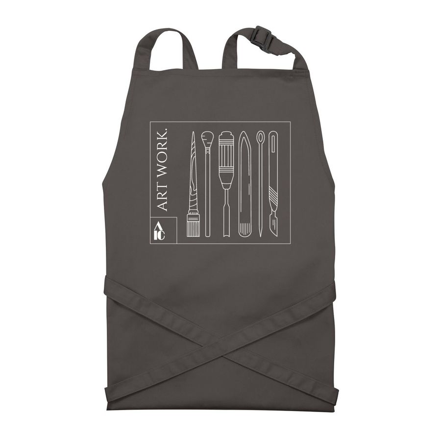 Art Work Tools Apron, a Dark Grey Recycled Bib Apron