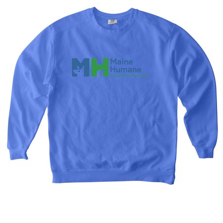 Maine Humane Logo Wear, a Flo Blue Comfort Colors Crewneck Sweatshirt