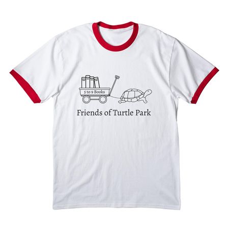 Friends of Turtle Park, a White/ Red Cotton Ringer Tee